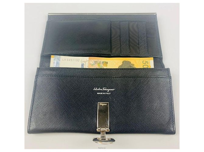 Cartera larga Gancini Saffiano plateada para mujer Salvatore Ferragamo - vista 2
