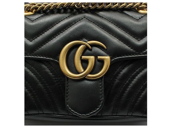 Gucci Borsa a tracolla mini GG Marmont trapuntata Nero - vista 6