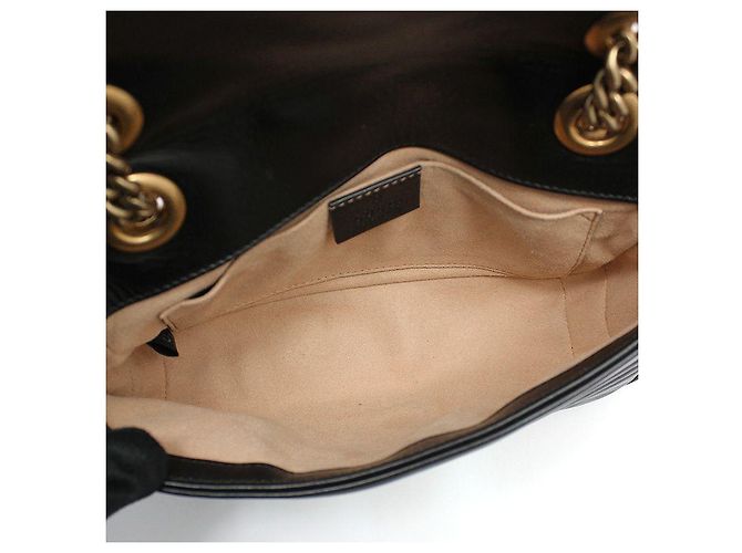 Gucci Borsa a tracolla mini GG Marmont trapuntata Nero - vista 9