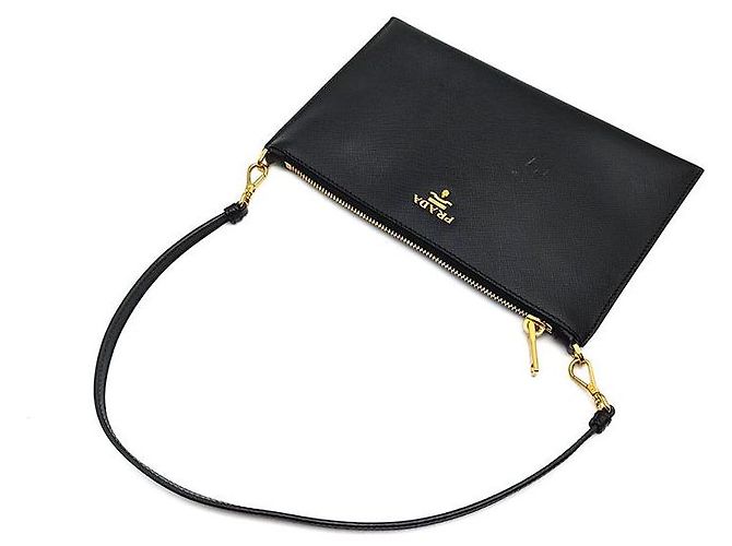 Prada Saffiano Mini Schultertasche Schwarz - Ansicht 4