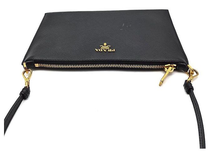 Prada Saffiano Mini Schultertasche Schwarz - Ansicht 6