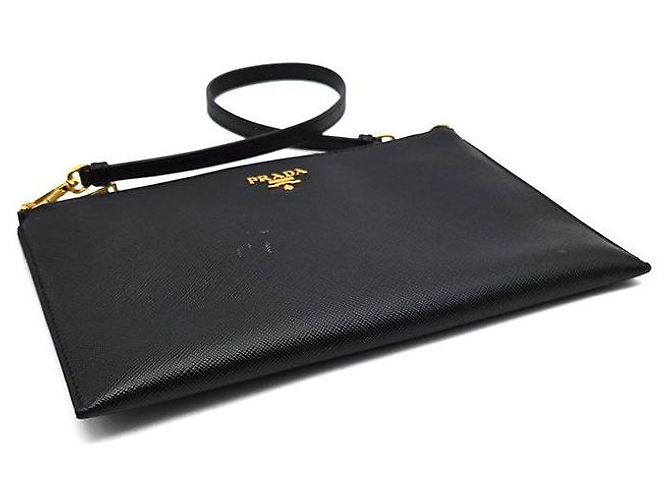 Prada Saffiano Mini Schultertasche Schwarz - Ansicht 7