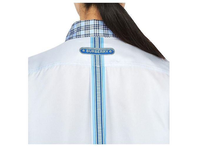 Burberry IVANNA Seidenbluse für Damen Oversized-Passform Blau - Ansicht 10