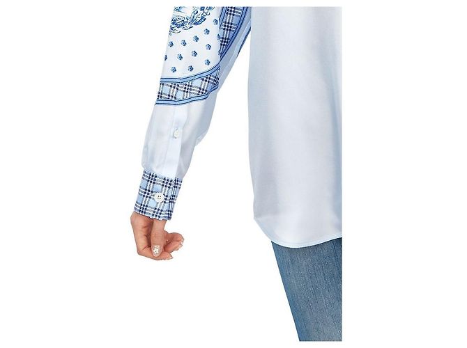 Burberry IVANNA Seidenbluse für Damen Oversized-Passform Blau - Ansicht 11