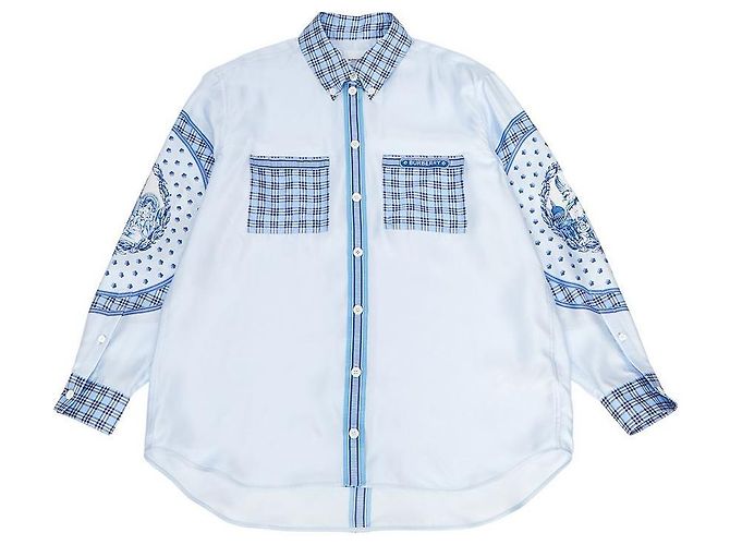 Burberry IVANNA Seidenbluse für Damen Oversized-Passform Blau - Ansicht 2
