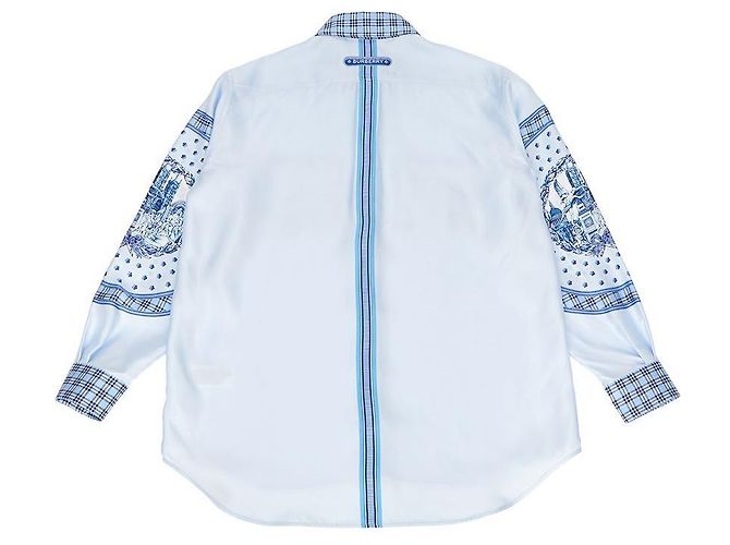 Burberry IVANNA Seidenbluse für Damen Oversized-Passform Blau - Ansicht 3