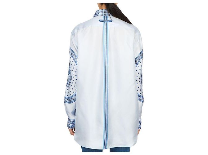 Burberry IVANNA Seidenbluse für Damen Oversized-Passform Blau - Ansicht 7