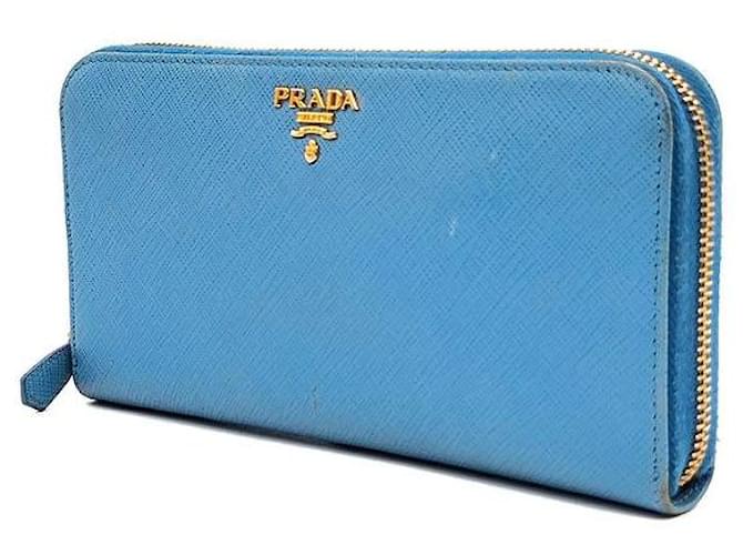 Prada Saffiano Long Wallet Blau - Ansicht 2