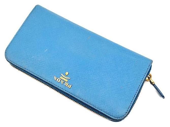 Prada Saffiano Long Wallet Blau - Ansicht 4