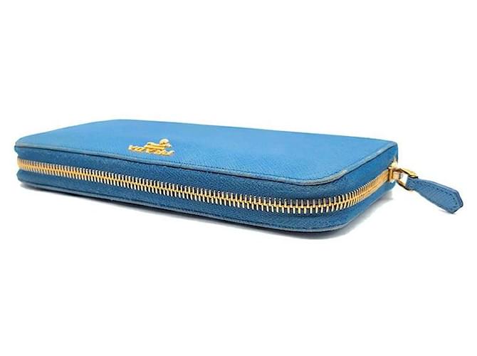 Prada Saffiano Long Wallet Blau - Ansicht 5