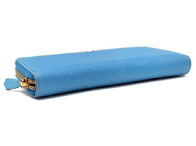 Prada Saffiano Long Wallet Blau - Ansicht 6