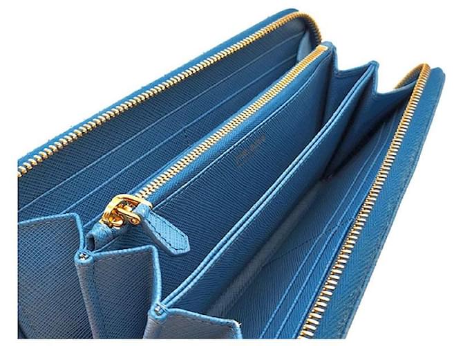 Prada Saffiano Long Wallet Blau - Ansicht 7