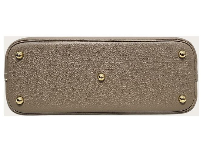 Hermès Clemence Bolide in Taupe con Hardware Oro Marrone - vista 7
