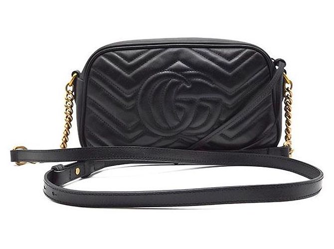 Gucci Borsa a tracolla Matelassé Marmont Nero - vista 3