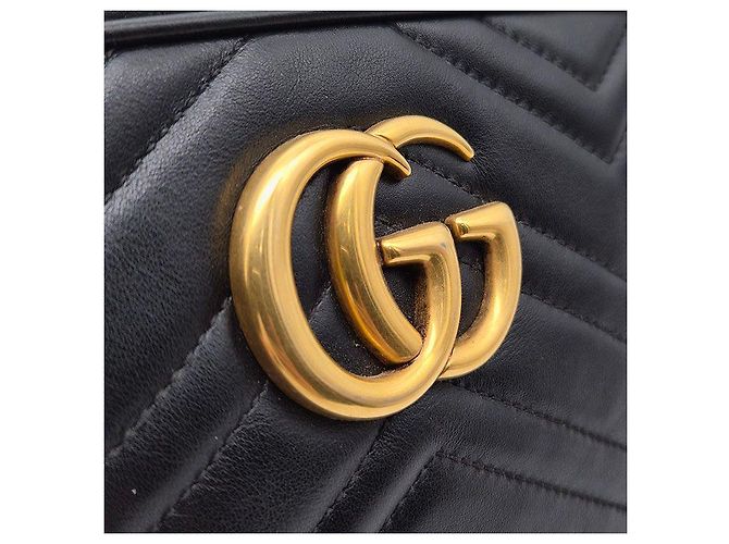 Gucci Borsa a tracolla Matelassé Marmont Nero - vista 8