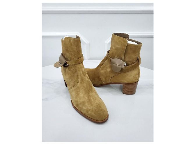 Hermès Wildleder-Ankle-Boots im französischen Stil Mehrfarben - Ansicht 3
