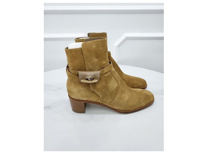 Hermès Wildleder-Ankle-Boots im französischen Stil Mehrfarben - Ansicht 4