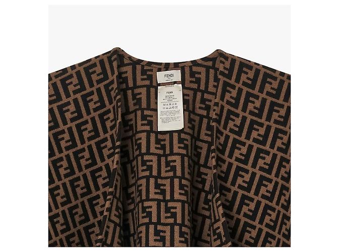 Fendi Woll-Kaschmir-Poncho mit Logo Mehrfarben - Ansicht 6