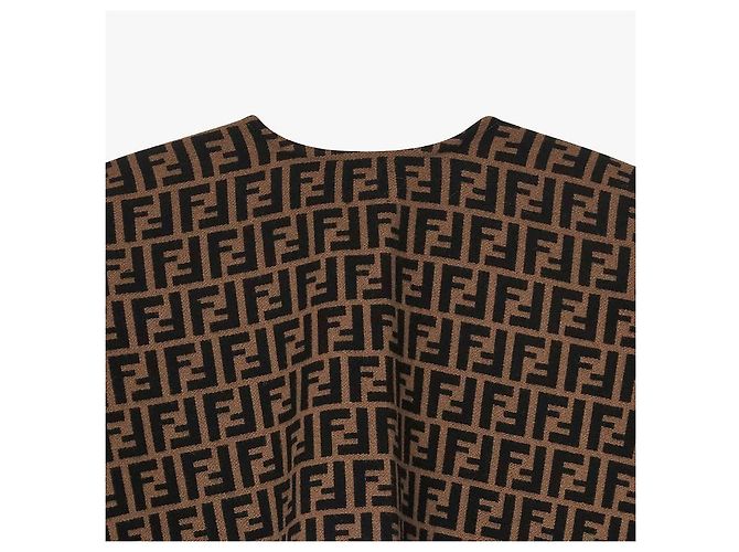 Fendi Woll-Kaschmir-Poncho mit Logo Mehrfarben - Ansicht 7