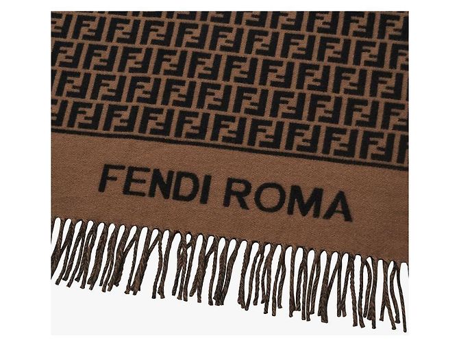 Fendi Woll-Kaschmir-Poncho mit Logo Mehrfarben - Ansicht 8