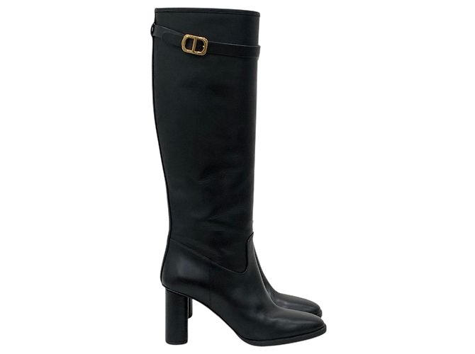 Dior Botas altas de tacón en piel de becerro Negro - vista 2