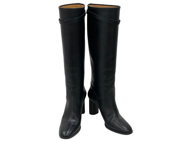 Dior Botas altas de tacón en piel de becerro Negro - vista 4