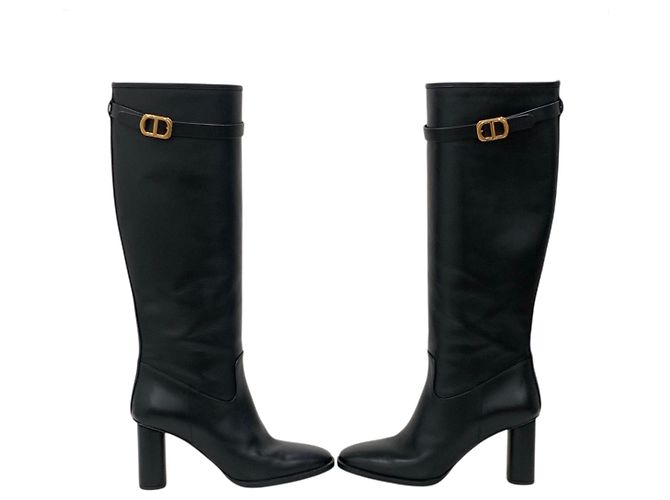 Dior Botas altas de tacón en piel de becerro Negro - vista 6