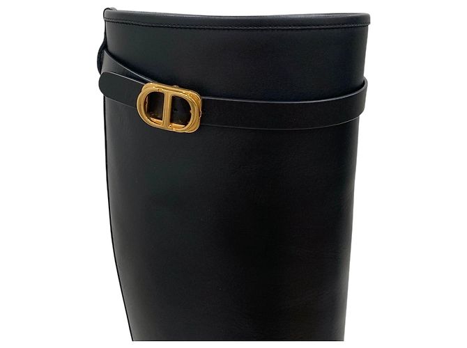 Dior Botas altas de tacón en piel de becerro Negro - vista 7