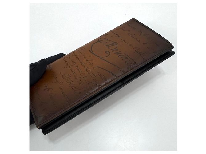 Berluti Leather Long Wallet for Men Brown - view 19