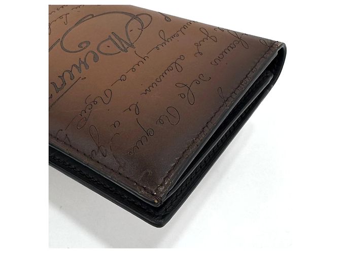 Berluti Leather Long Wallet for Men Brown - view 22