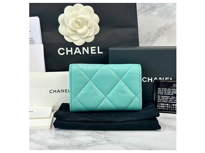 Chanel 19 Chanel Cartera con solapa Gold Mint Verde - vista 11