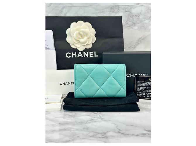 Chanel 19 Chanel Cartera con solapa Gold Mint Verde - vista 5