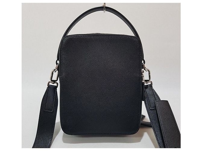 Prada Sac cabas Saffiano avec logo triangle Noir - vue 4