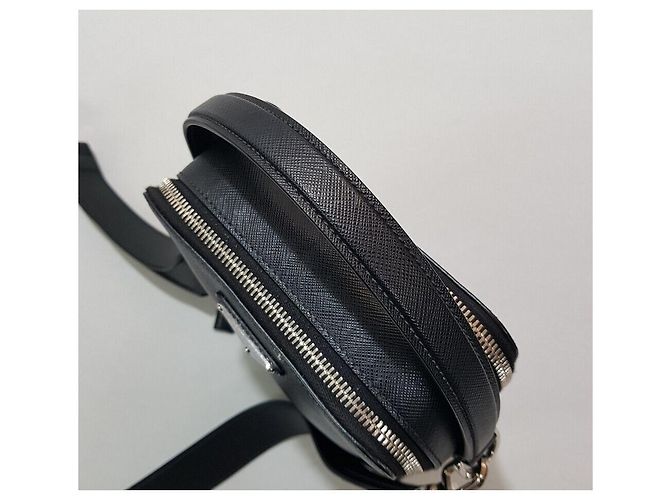 Prada Sac cabas Saffiano avec logo triangle Noir - vue 5