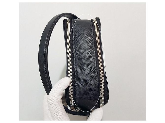 Prada Sac cabas Saffiano avec logo triangle Noir - vue 7