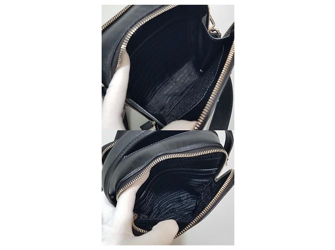Prada Sac cabas Saffiano avec logo triangle Noir - vue 9
