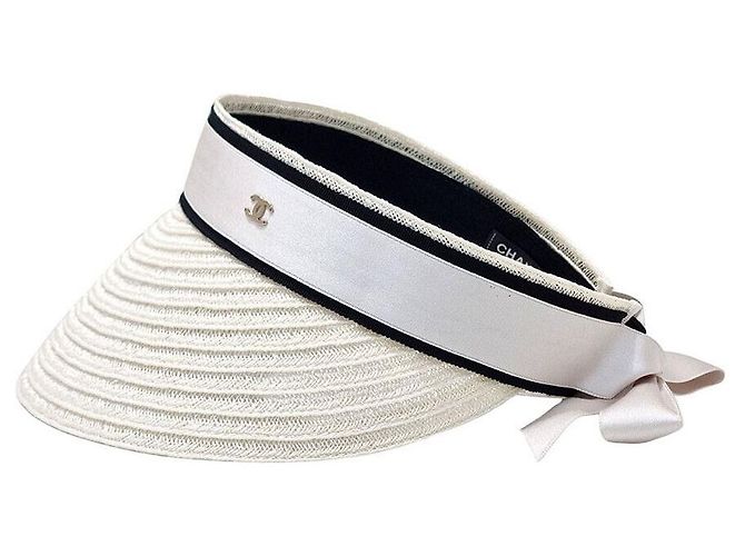 Chanel Raffia Sun Cap Visor White - view 2