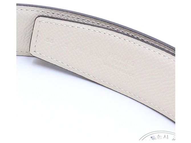 Hermès Cinturón reversible de cuero Constance Etoupe Naranja - vista 4