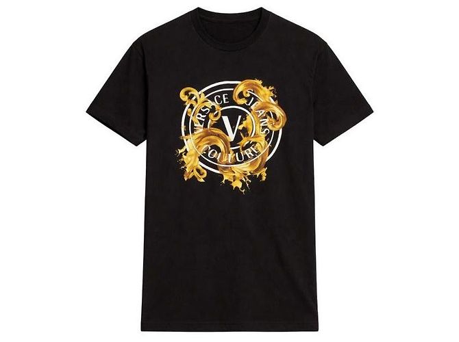 Versace Camiseta de jersey de algodão estampado Preto - vista 4