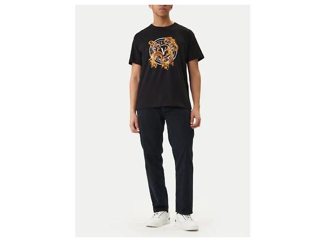 Versace Camiseta de jersey de algodão estampado Preto - vista 5