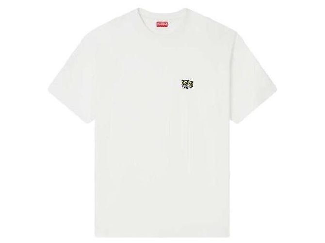Kenzo Wild Tiger Embroidered Cotton T-Shirt White - view 4