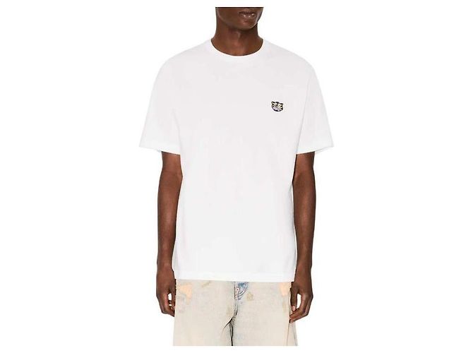 Kenzo Wild Tiger Embroidered Cotton T-Shirt White - view 7