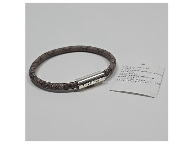 Gucci Bracelet GG Supreme avec logo Argenté - vue 2