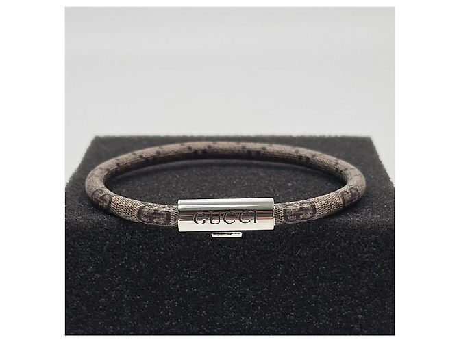 Gucci Bracelet GG Supreme avec logo Argenté - vue 3