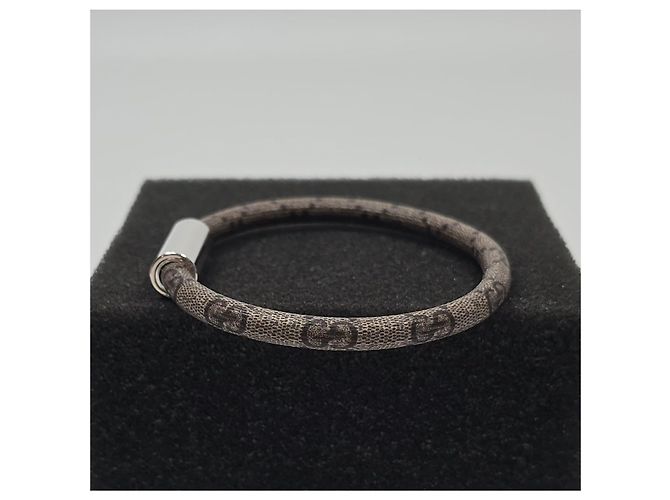 Gucci Bracelet GG Supreme avec logo Argenté - vue 6