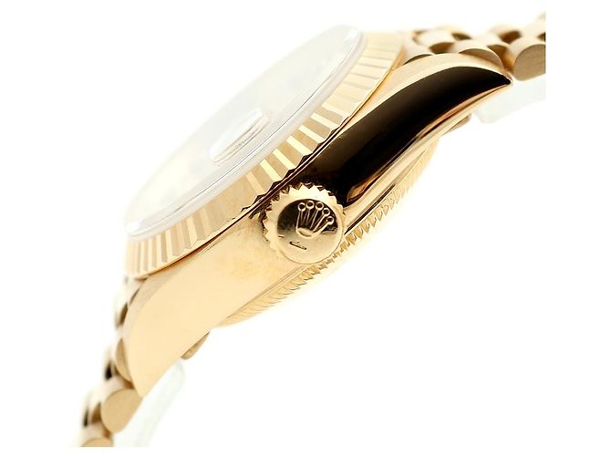 Rolex Datejust Gold Damenuhr Original mit Diamanten Golden - Ansicht 9
