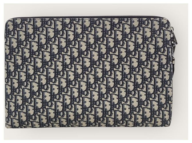 Dior Clutch con zip in jacquard Oblique beige e nero Marrone - vista 5