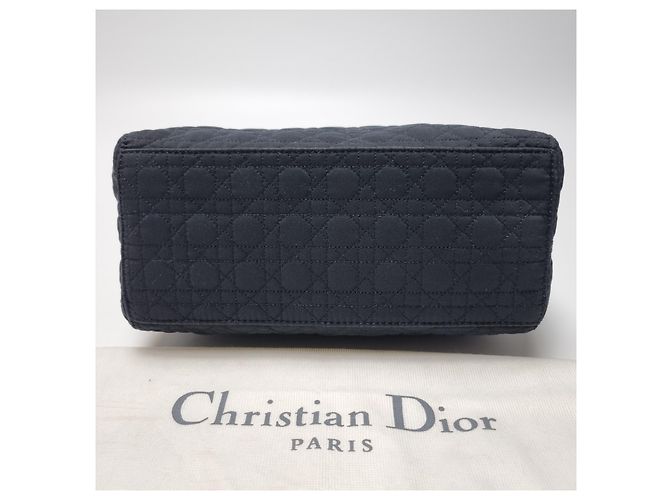Dior Petit sac cabas Lady Cannage (Premium, Noir avec finitions dorées) - vue 15