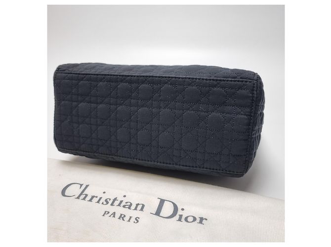 Dior Petit sac cabas Lady Cannage (Premium, Noir avec finitions dorées) - vue 16