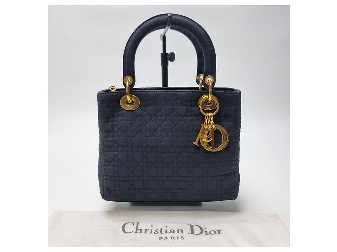 Dior Petit sac cabas Lady Cannage (Premium, Noir avec finitions dorées) - vue 2